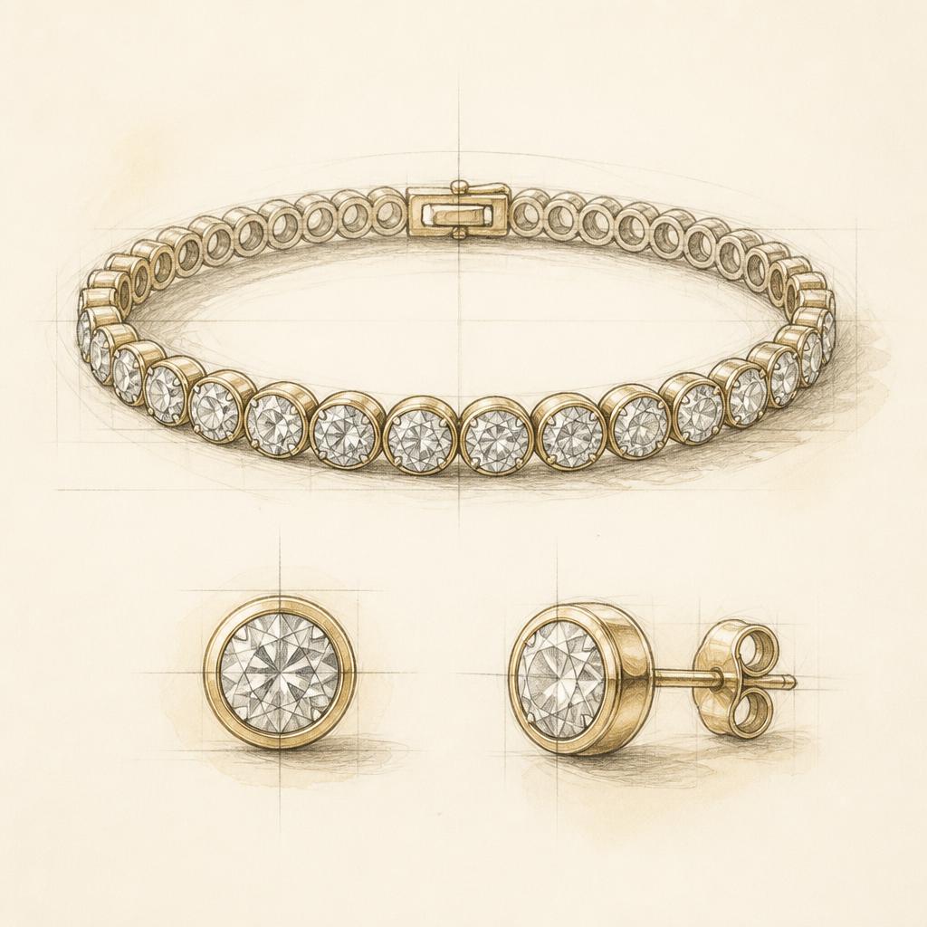 Atelier sketch of tennis and bezel essentials