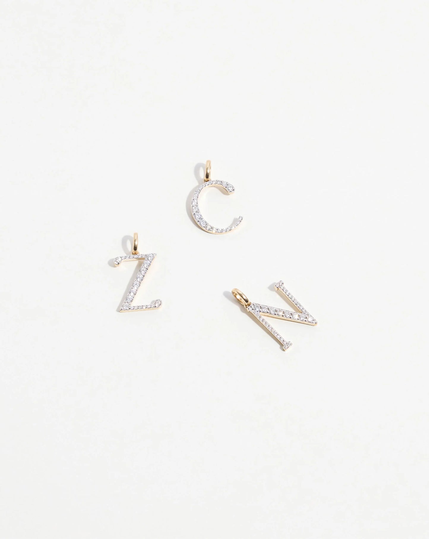 Large Diamond Initial Pendant Necklace