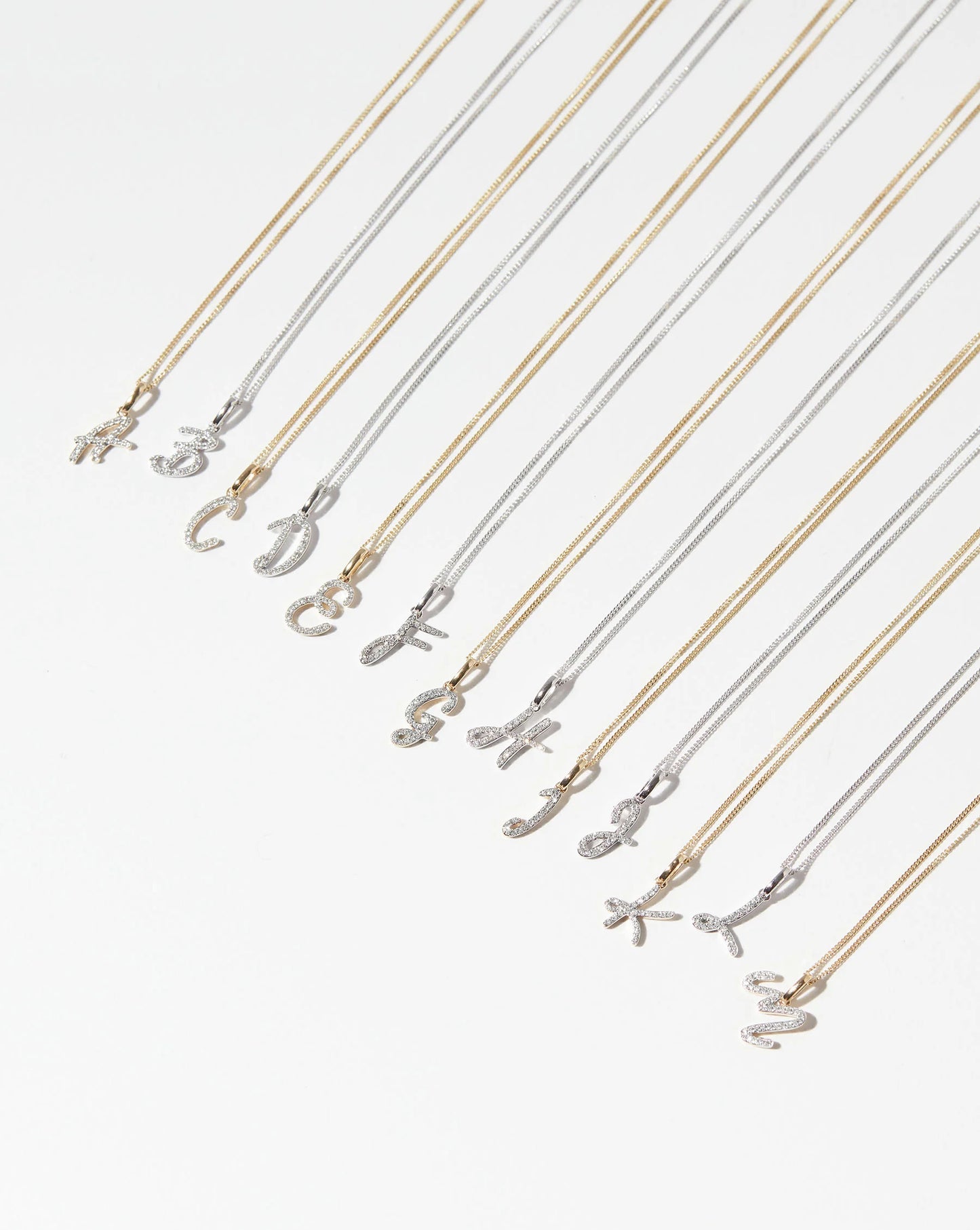 Diamond Script Initial Necklace