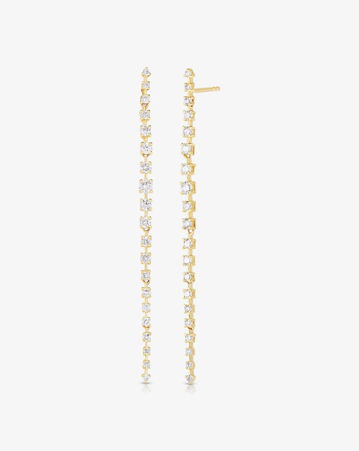 Graduated Diamond Drop Earrings