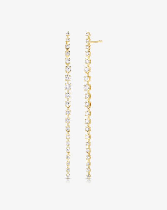 Graduated Diamond Drop Earrings