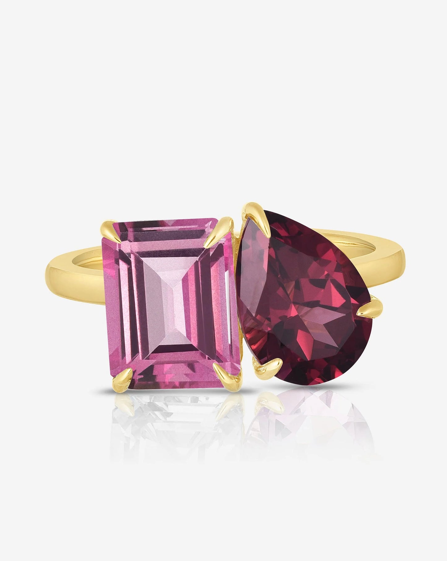 Magenta Toi et Moi Gemstone Ring