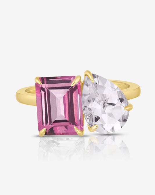 Magenta Toi et Moi Gemstone Ring