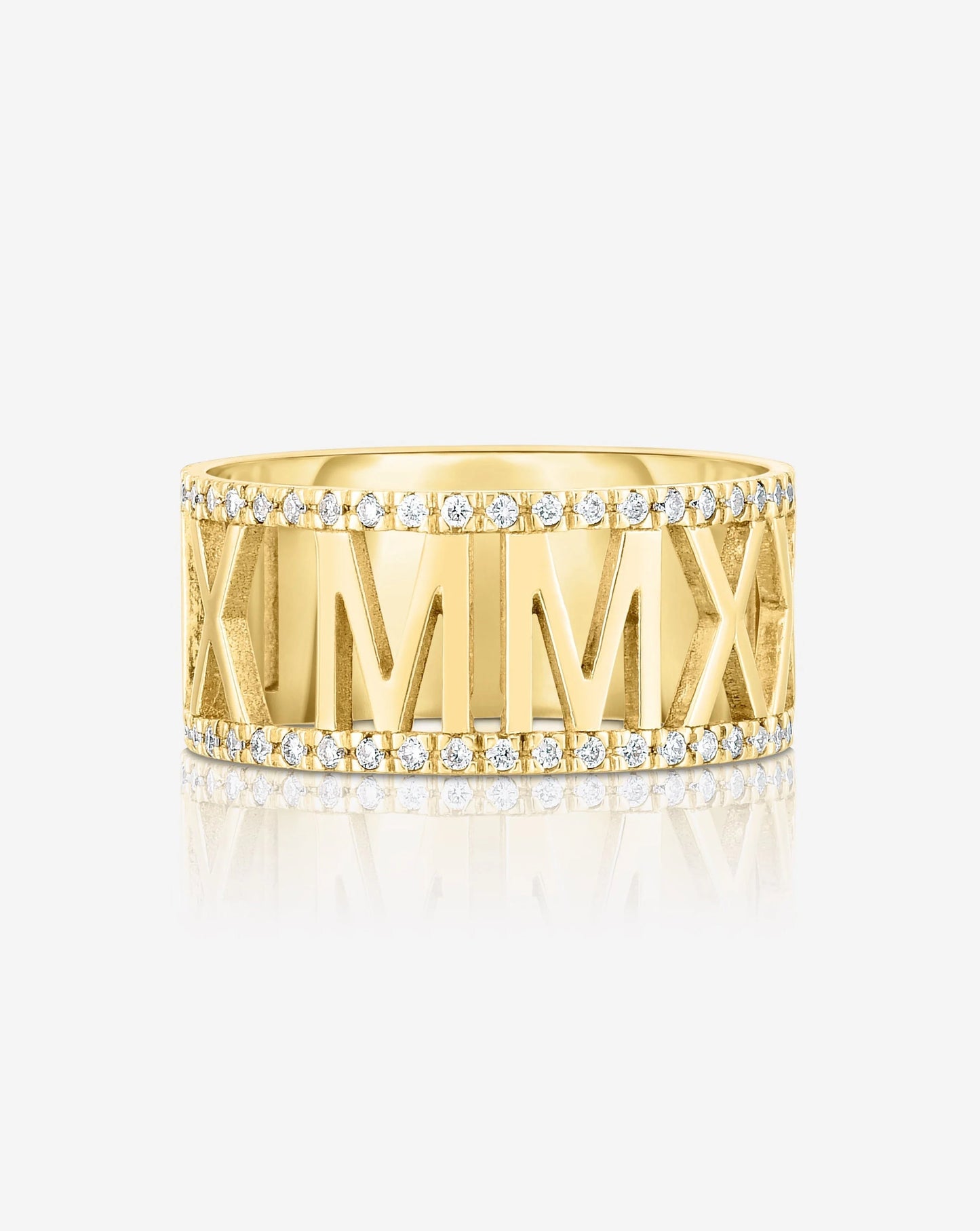 Diamond Roman Numeral Personalized Ring